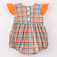 Pumpkin french knot gingham girl bubble