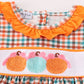 Pumpkin french knot gingham girl set