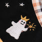 Halloween ghost embroidery plaid girl set