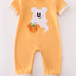 Orange halloween character ghost applique boy romper