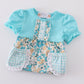 Blue aqua meadow girl bubble