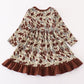 Camouflage print ruffle dress