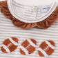 Brown football french knot stripe girl romper