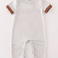 Brown football french knot stripe boy romper