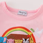 Pink stripe noah's ark applique girl set