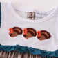 Brown plaid turkey french knot girl dress