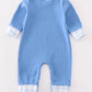 Blue turkey applique boy romper