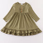 Sage ruffle girl dress