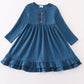 Blue ruffle girl dress