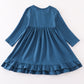 Blue ruffle girl dress