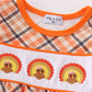 Orange turkey embroidery girl romper