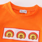 Orange turkey embroidery boy set