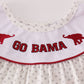 Maroon Alabama embroidery dot ruffle pants set