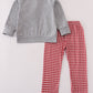 Alabama embroidery gingham pullover & pants set