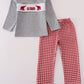 Alabama embroidery gingham pants set