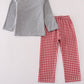 Alabama embroidery gingham pants set