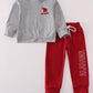 Grey Alabama embroidery pants set