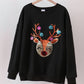 Black reindeer sequin mom&me sweatshirt