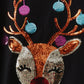 Black reindeer sequin mom&me sweatshirt