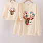 Beige reindeer sequin mom&me sweatshirt