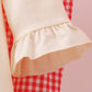 Beige reindeer sequin ruffle pants set