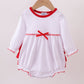 White bow ruffle bubble