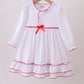 White bow ruffle gown