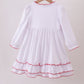 White bow ruffle gown