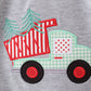 Green tree tractor applique stripe bubble