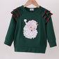 Forest santa claus applique ruffle top