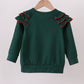 Forest santa claus applique ruffle top