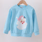Blue santa claus print top