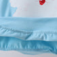 Blue santa claus print top