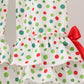 Green santa claus applique ruffle pants set
