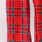 Red tree embroidery plaid jumpsuit set