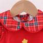 Red tree embroidery plaid bubble set