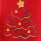 Red tree embroidery plaid bubble set
