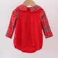 Red tree embroidery plaid bubble set