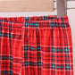 Red tree embroidery plaid bow pants set