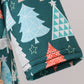 Green tree print ruffle dress