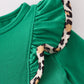 Forest tree applique leopard ruffle bloomer set