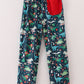Green dinosaur print mom pajamas pants