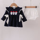 Navy christmas santa claus embroidery ruffle bloomer set