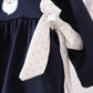 Navy christmas santa claus embroidery ruffle bloomer set