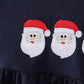 Navy christmas santa claus embroidery pants set