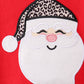 Red santa claus applique leopard ruffle bloomer set