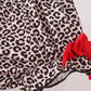 Red santa claus applique leopard ruffle bloomer set