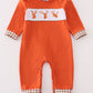Rust deer embroidery romper