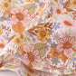 Rust flroal print deer embroidery ruffle dress