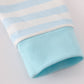 Blue snowman embroidery stripe bubble